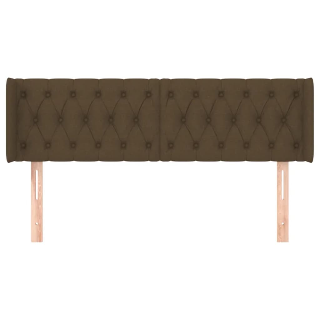 vidaXL Tăblie de pat cu aripioare maro închis 147x16x78/88 cm textil