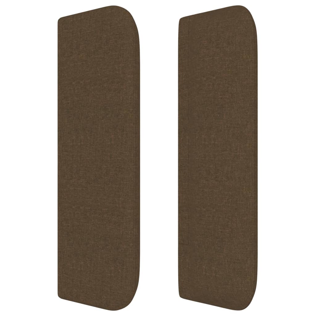 vidaXL Tăblie de pat cu aripioare maro închis 147x16x78/88 cm textil