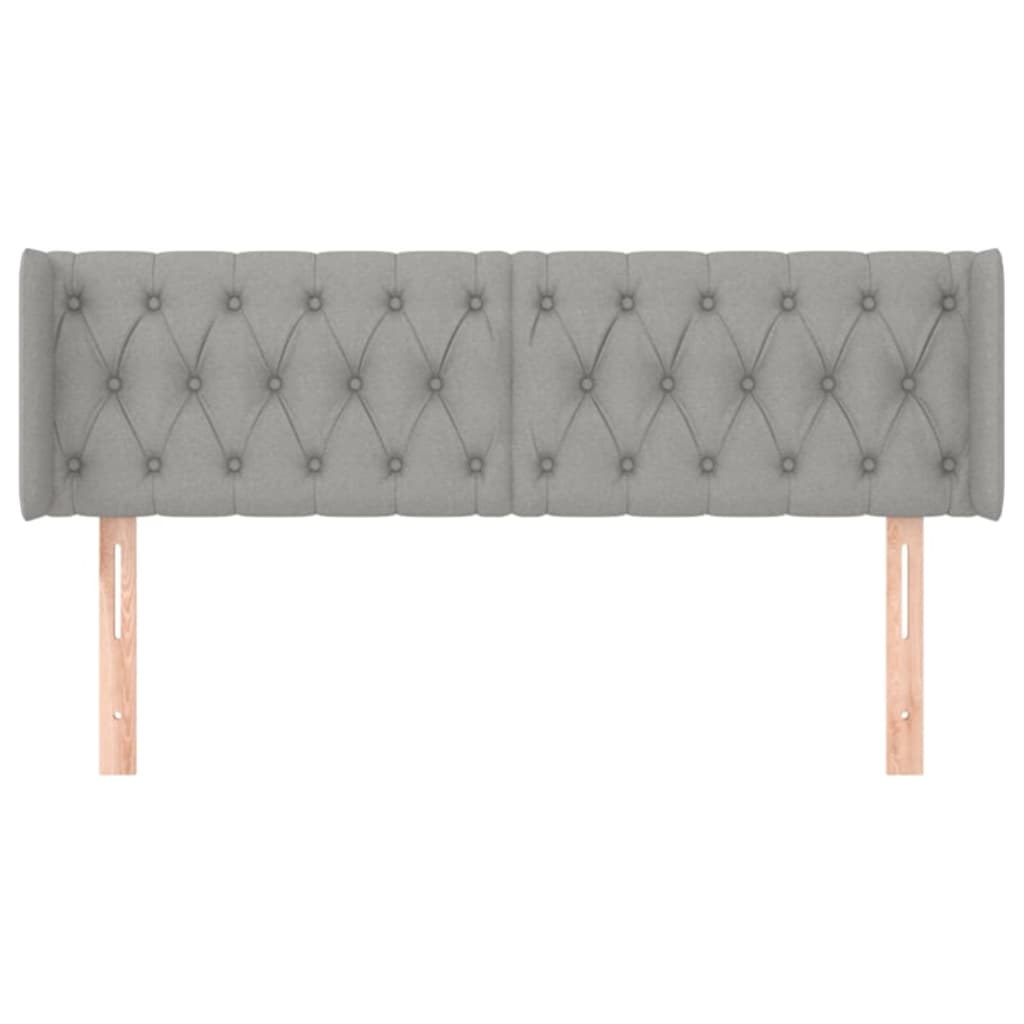 vidaXL Tăblie de pat cu aripioare gri deschis 163x16x78/88 cm textil vidaXL Tăblie de pat cu aripioare gri deschis 163x16x78/88 cm textil