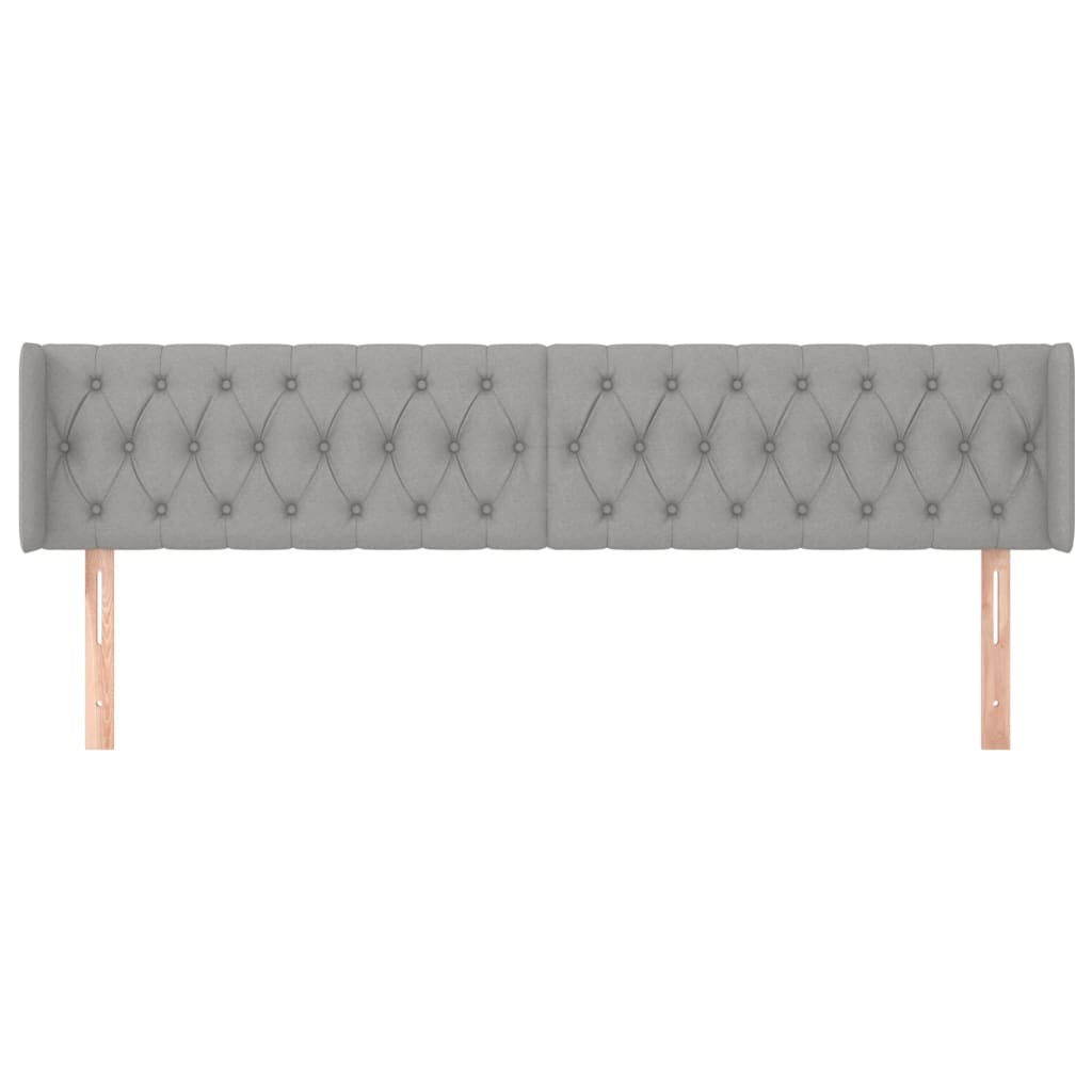 vidaXL Tăblie de pat cu aripioare gri deschis 183x16x78/88 cm textil vidaXL Tăblie de pat cu aripioare gri deschis 183x16x78/88 cm textil