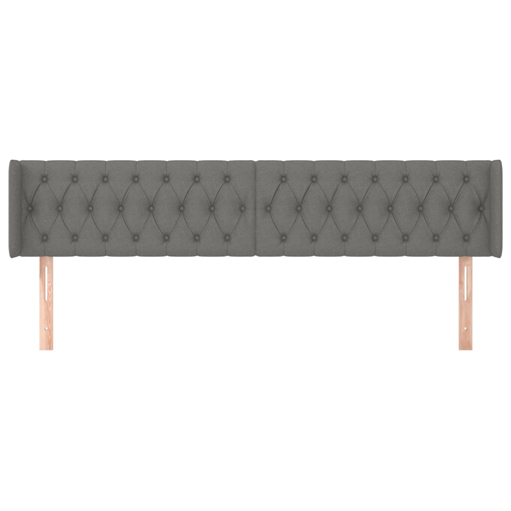 vidaXL Tăblie de pat cu aripioare gri închis 183x16x78/88 cm textil vidaXL Tăblie de pat cu aripioare gri închis 183x16x78/88 cm textil