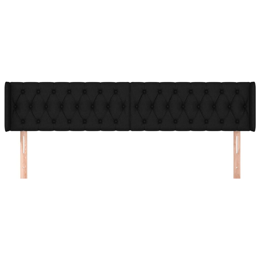 vidaXL Tăblie de pat cu aripioare negru 183x16x78/88 cm textil