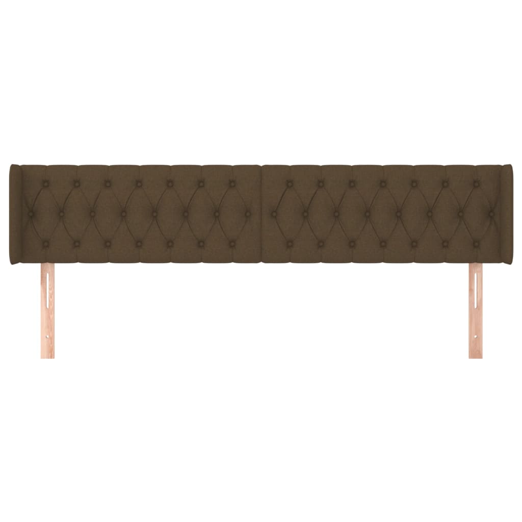 vidaXL Tăblie de pat cu aripioare maro închis183x16x78/88 cm textil