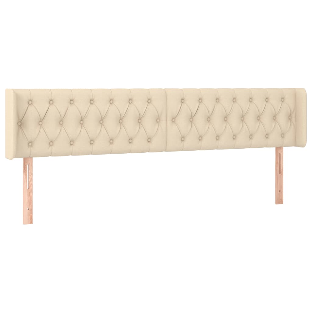 vidaXL Tăblie de pat cu aripioare, crem, 183x16x78/88 cm textil