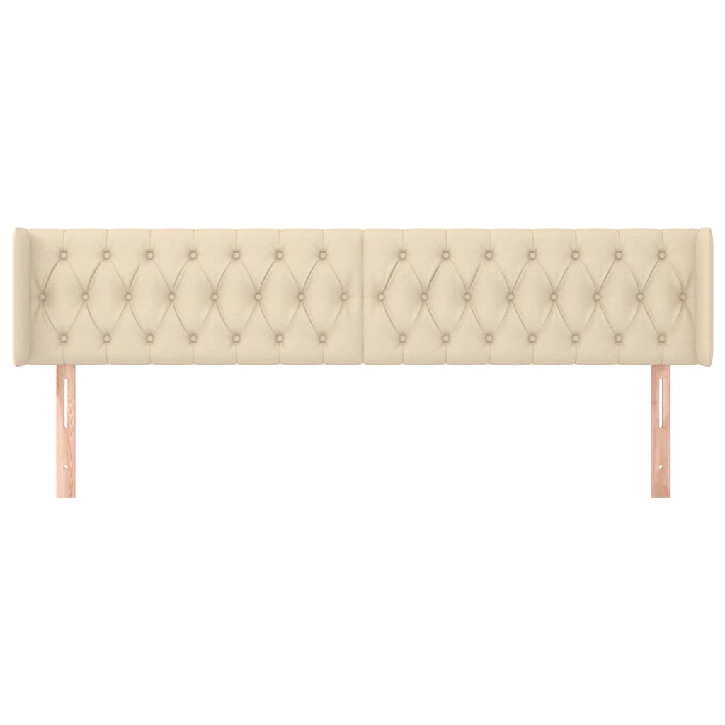 vidaXL Tăblie de pat cu aripioare, crem, 183x16x78/88 cm textil