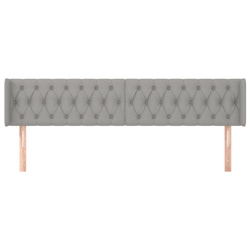 vidaXL Tăblie de pat cu aripioare gri deschis 203x16x78/88 cm textil