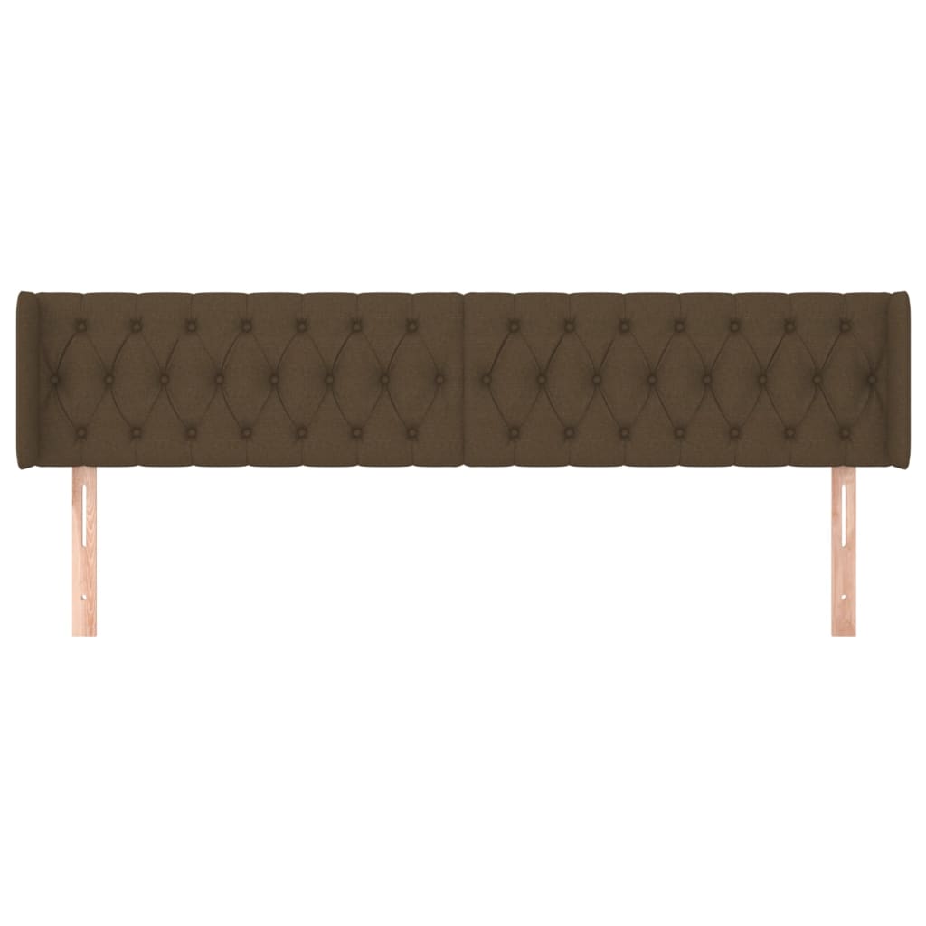 vidaXL Tăblie de pat cu aripioare maro închis 203x16x78/88 cm textil