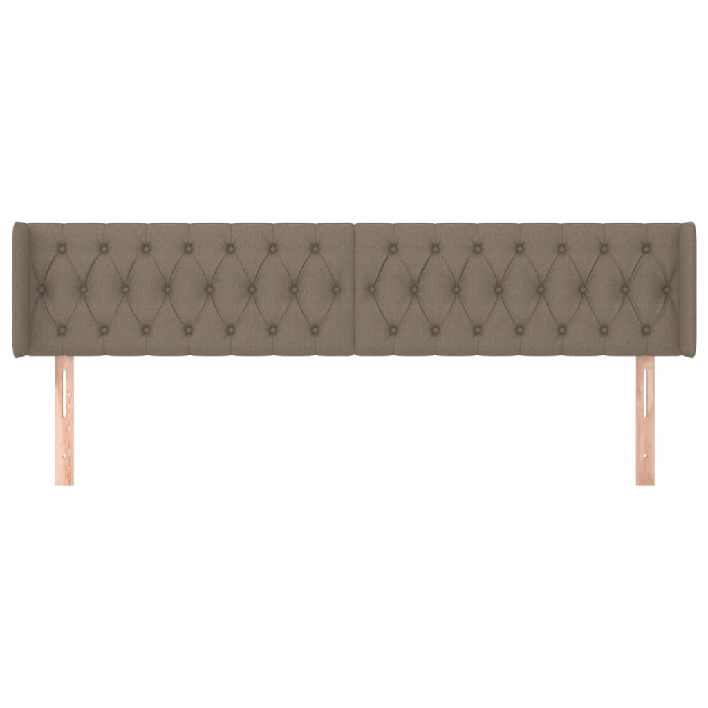 vidaXL Tăblie de pat cu aripioare gri taupe 203x16x78/88 cm textil
