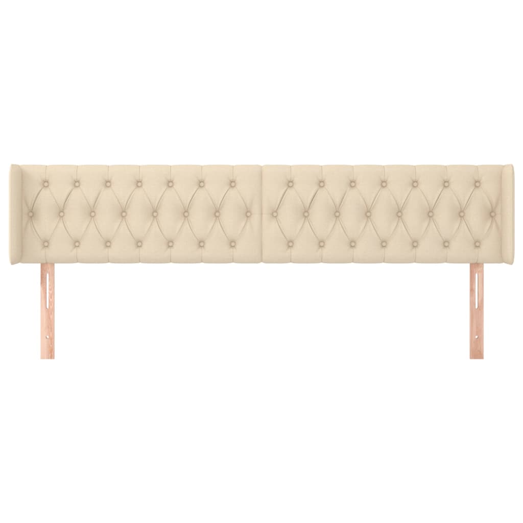 vidaXL Tăblie de pat cu aripioare, crem, 203x16x78/88 cm textil