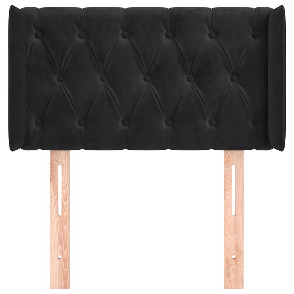 vidaXL Tăblie de pat cu aripioare negru 83x16x78/88 cm catifea