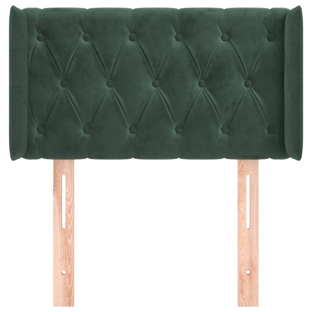 vidaXL Tăblie pat cu aripioare verde închis 83x16x78/88 cm catifea vidaXL Tăblie pat cu aripioare verde închis 83x16x78/88 cm catifea