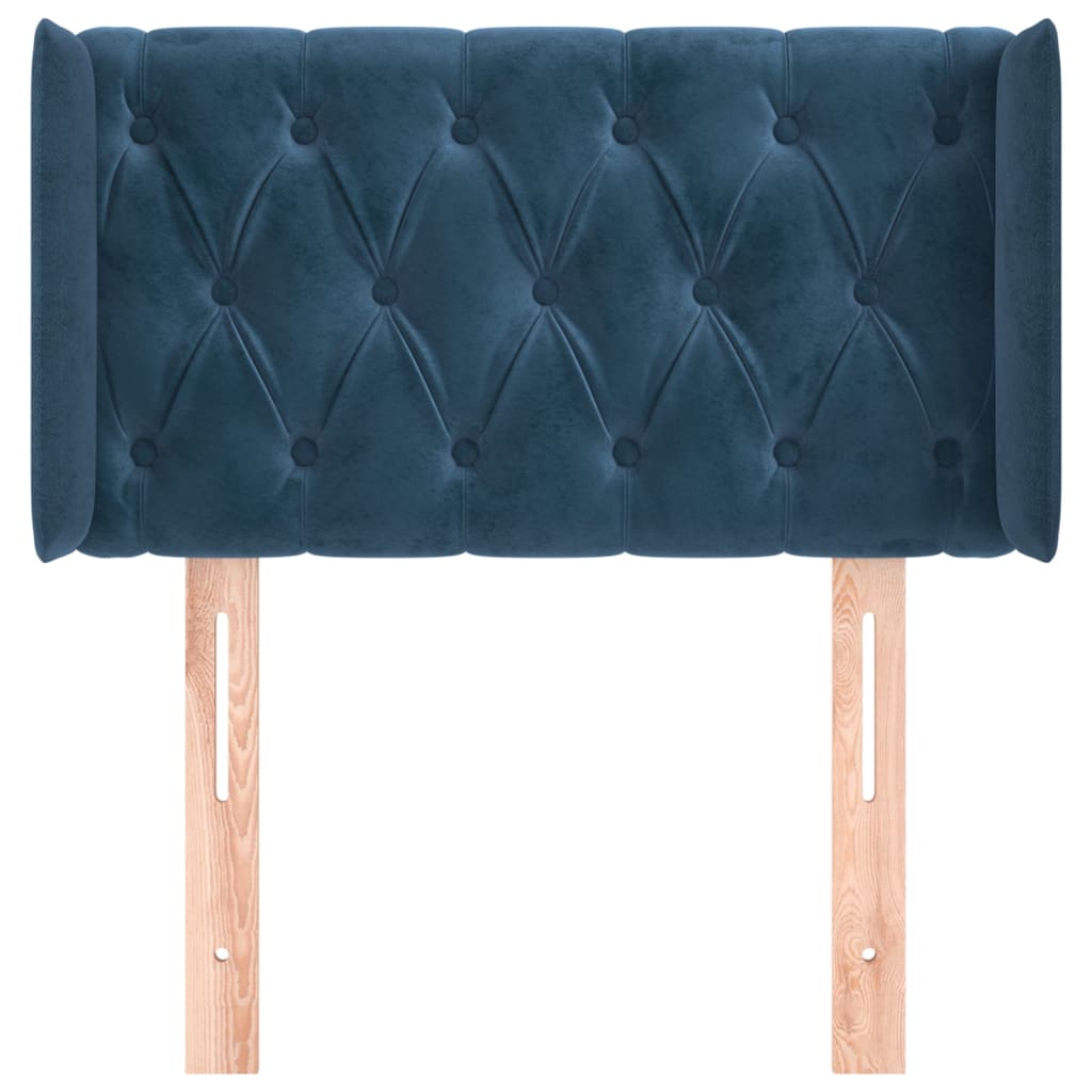 vidaXL Tăblie pat cu aripioare albastru închis 83x16x78/88 cm catifea