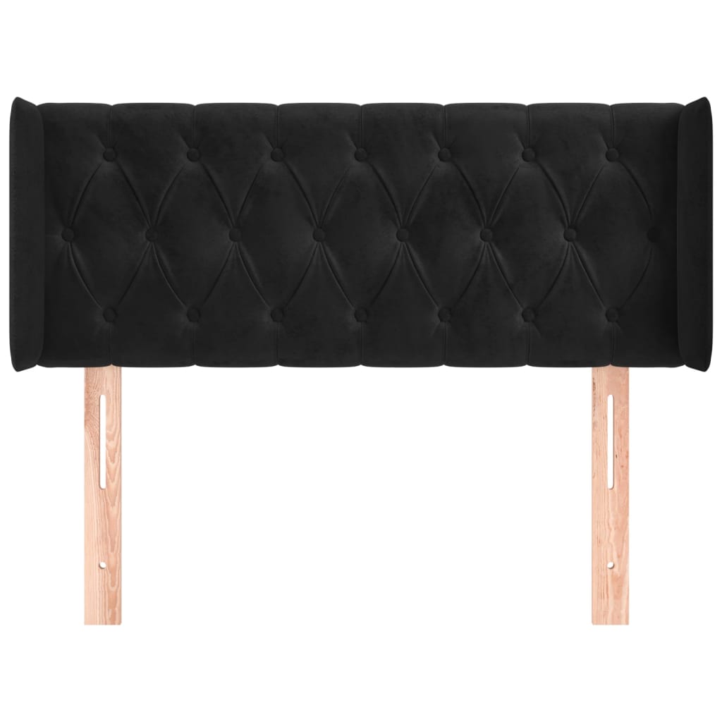vidaXL Tăblie de pat cu aripioare negru 93x16x78/88 cm catifea