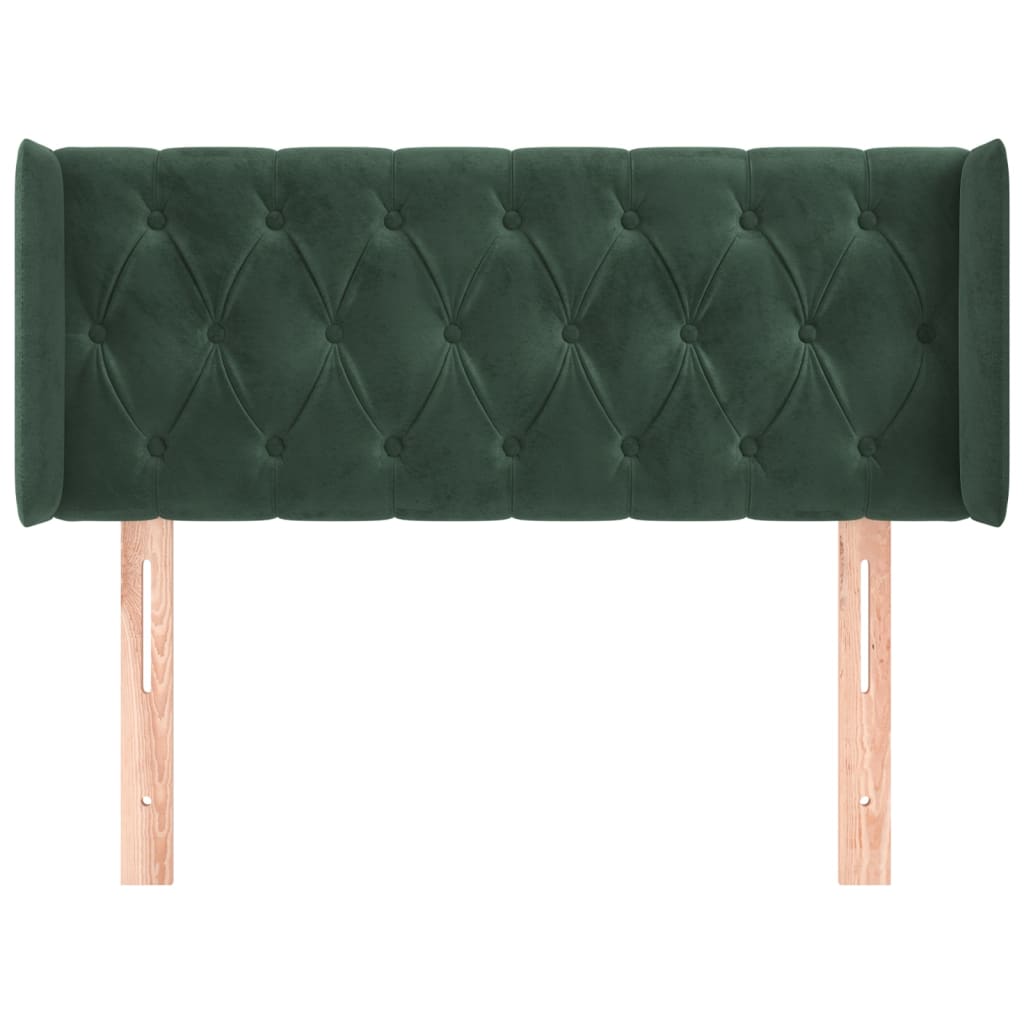 vidaXL Tăblie pat cu aripioare verde închis 93x16x78/88 cm catifea vidaXL Tăblie pat cu aripioare verde închis 93x16x78/88 cm catifea
