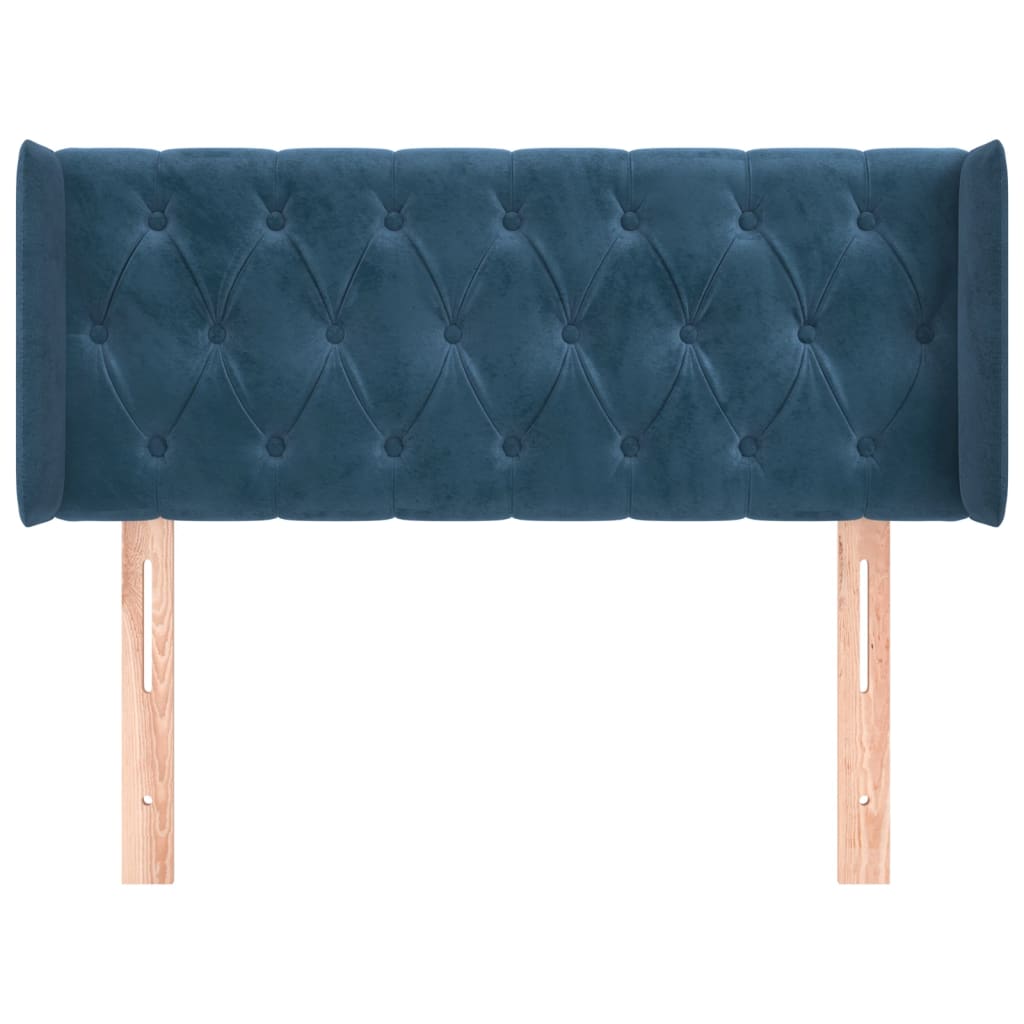 vidaXL Tăblie pat cu aripioare albastru închis 93x16x78/88 cm catifea