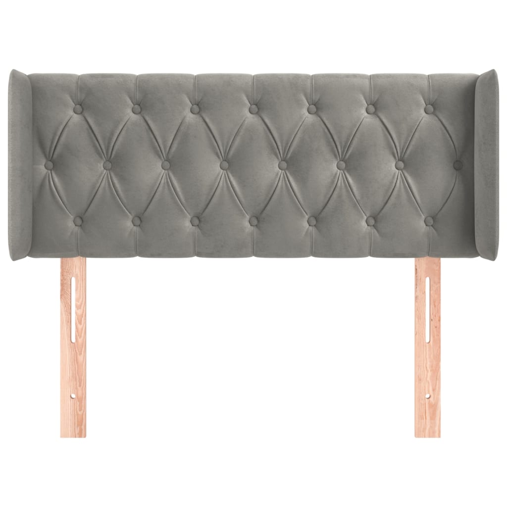 vidaXL Tăblie de pat cu aripioare gri deschis 103x16x78/88 cm catifea