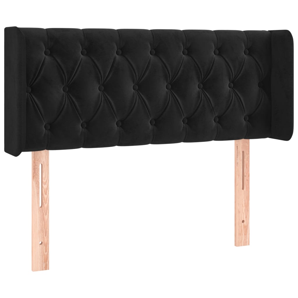 vidaXL Tăblie de pat cu aripioare negru 103x16x78/88 cm catifea
