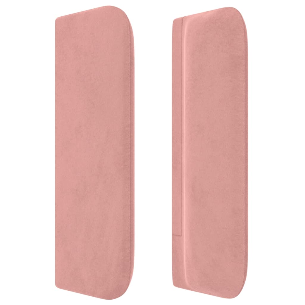 vidaXL Tăblie de pat cu aripioare roz 163x16x78/88 cm catifea