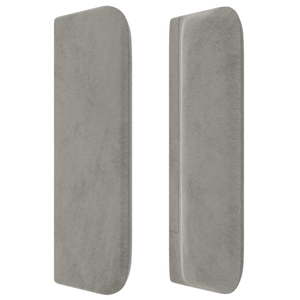 vidaXL Tăblie de pat cu aripioare gri deschis 203x16x78/88 cm catifea vidaXL Tăblie de pat cu aripioare gri deschis 203x16x78/88 cm catifea