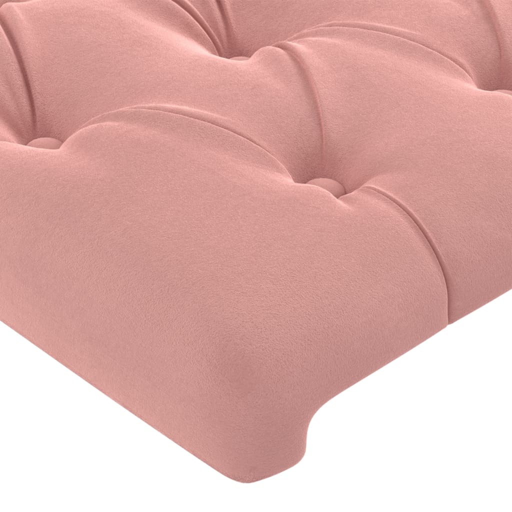 vidaXL Tăblie de pat cu aripioare roz 203x16x78/88 cm catifea