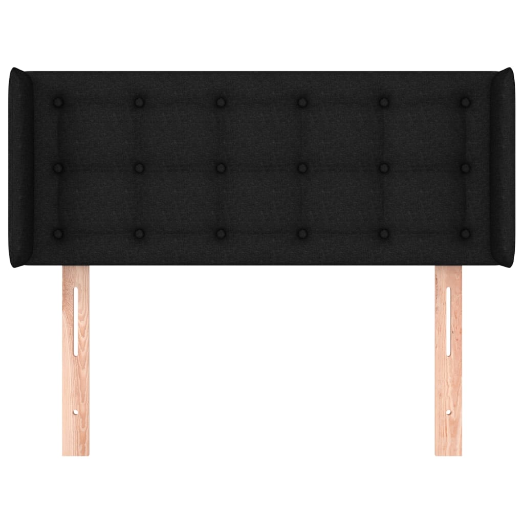 vidaXL Tăblie de pat cu aripioare negru 83x16x78/88 cm textil vidaXL Tăblie de pat cu aripioare negru 83x16x78/88 cm textil