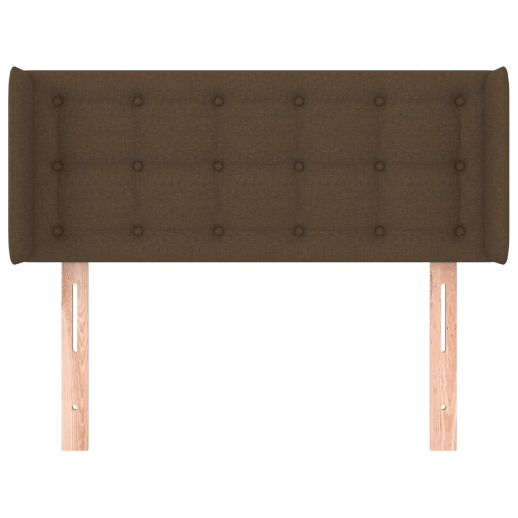 vidaXL Tăblie de pat cu aripioare maro închis 83x16x78/88 cm textil