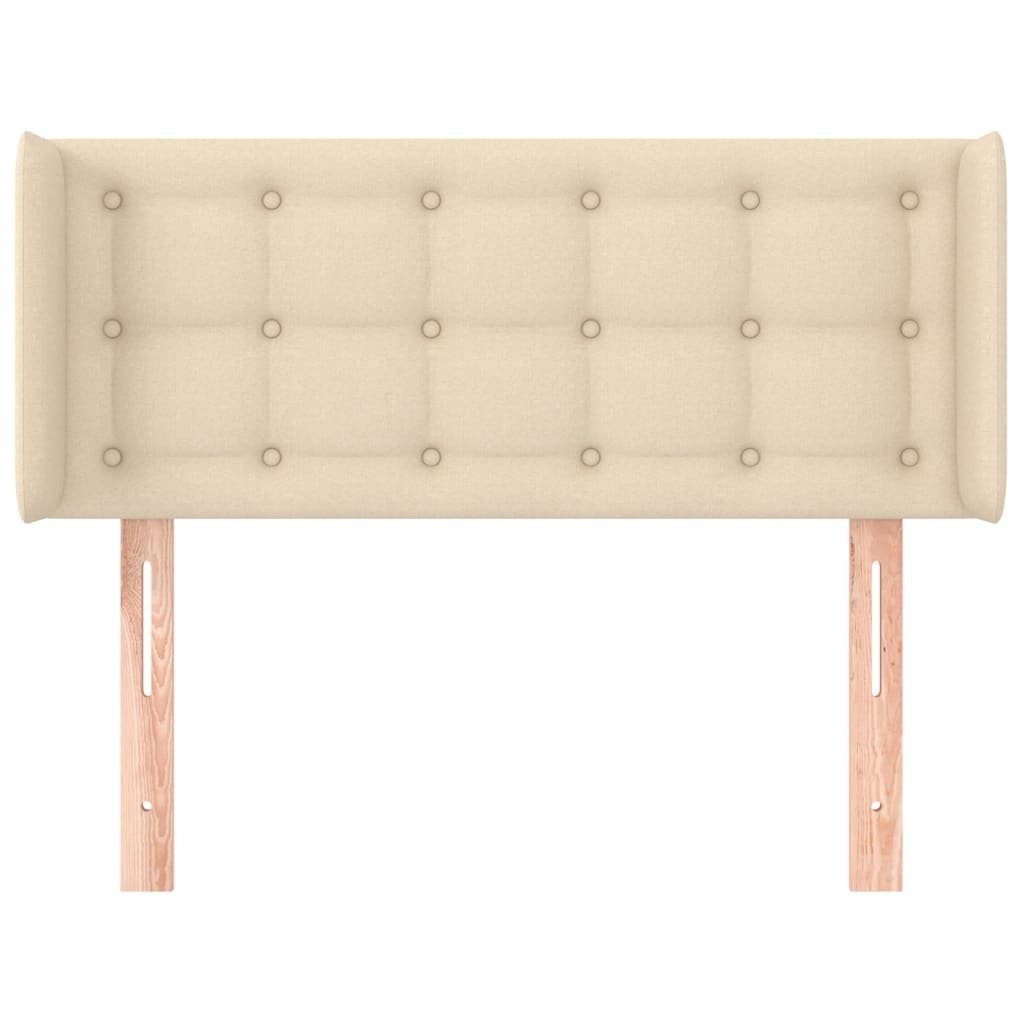 vidaXL Tăblie de pat cu aripioare crem 93x16x78/88 cm textil vidaXL Tăblie de pat cu aripioare crem 93x16x78/88 cm textil