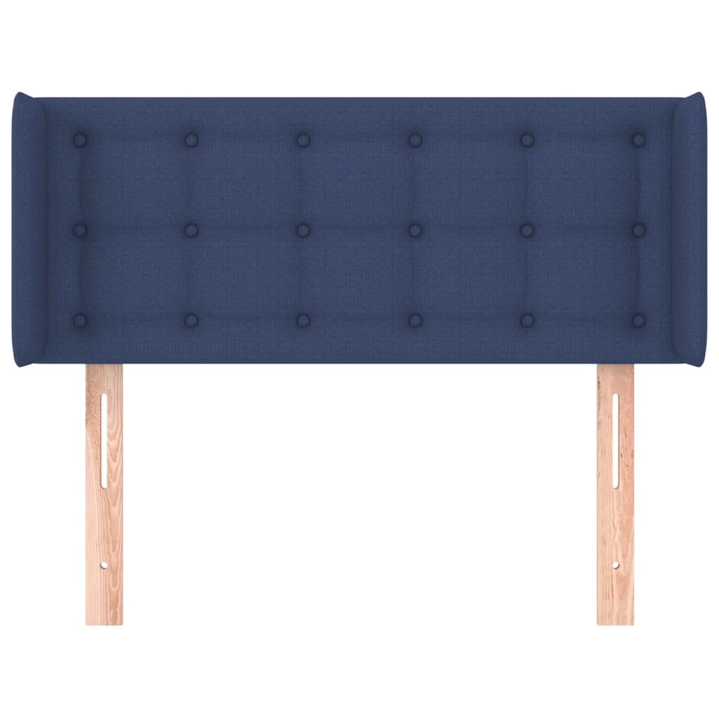 vidaXL Tăblie de pat cu aripioare albastru 93x16x78/88 cm textil vidaXL Tăblie de pat cu aripioare albastru 93x16x78/88 cm textil