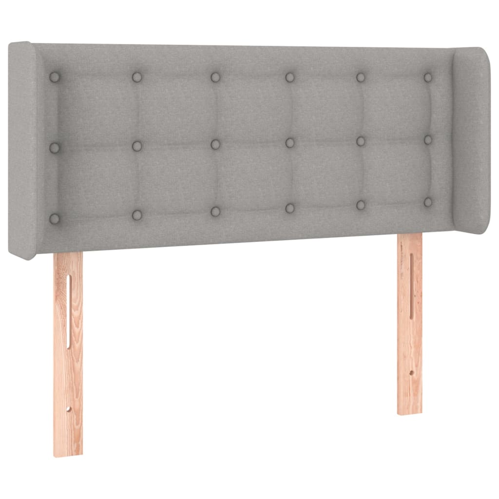 vidaXL Tăblie de pat cu aripioare gri deschis 103x16x78/88 cm textil