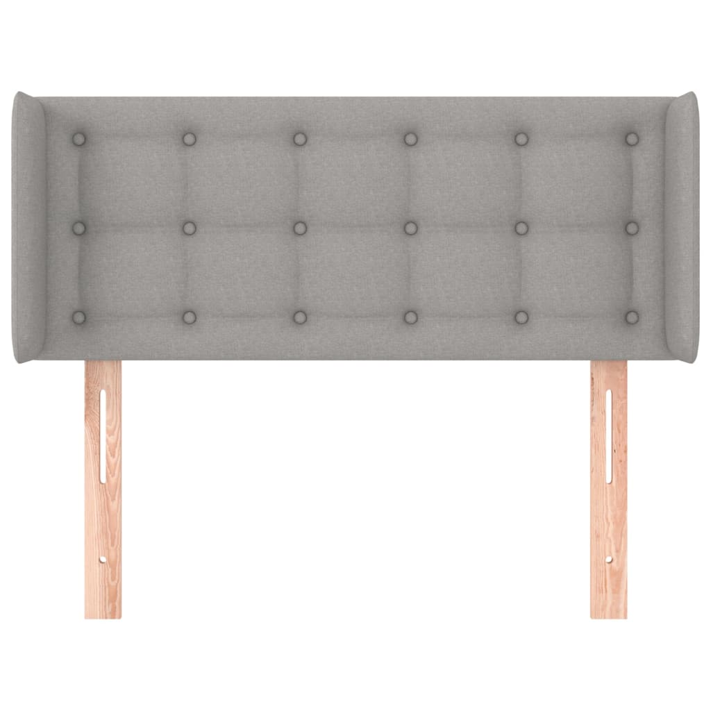 vidaXL Tăblie de pat cu aripioare gri deschis 103x16x78/88 cm textil