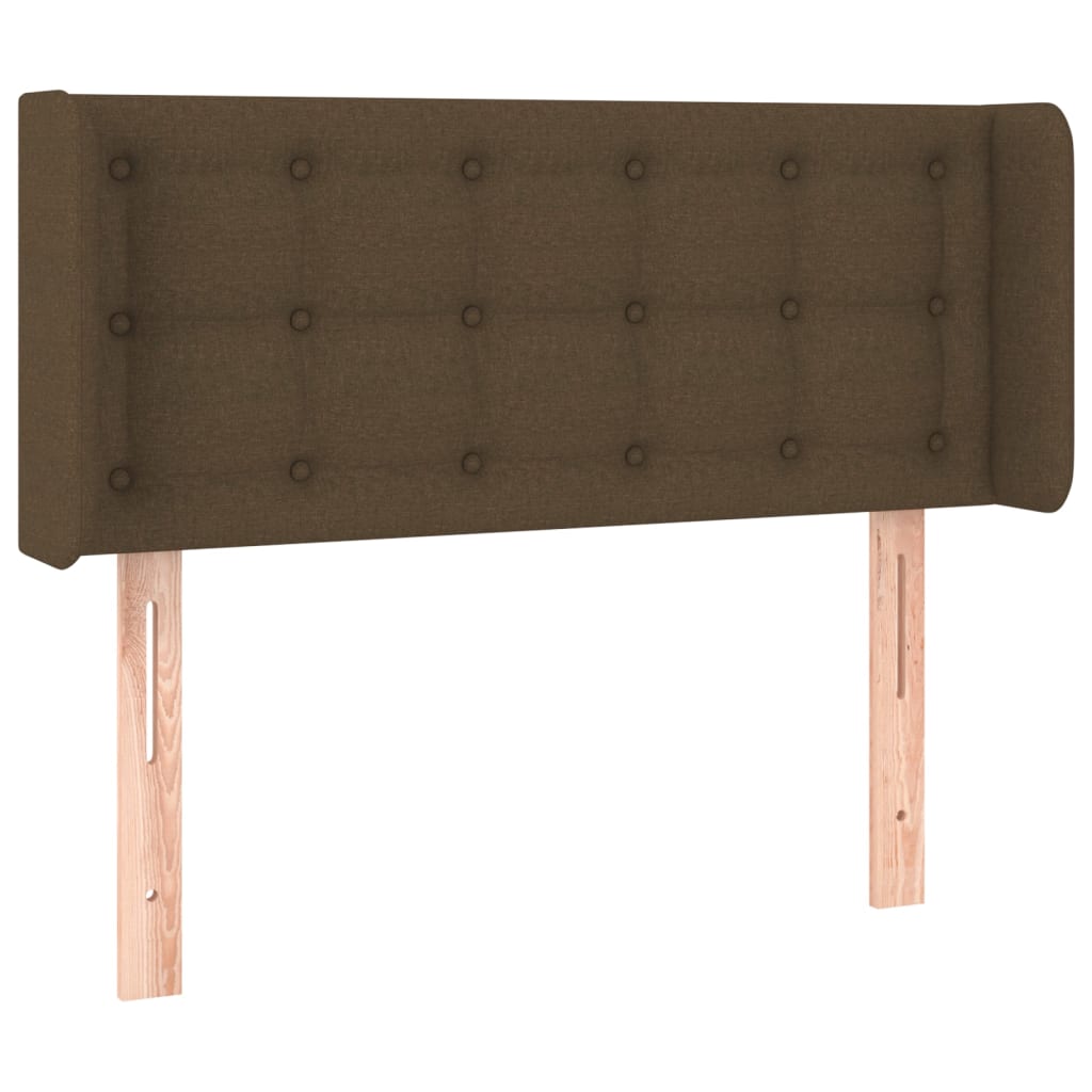 vidaXL Tăblie de pat cu aripioare maro închis 103x16x78/88 cm textil