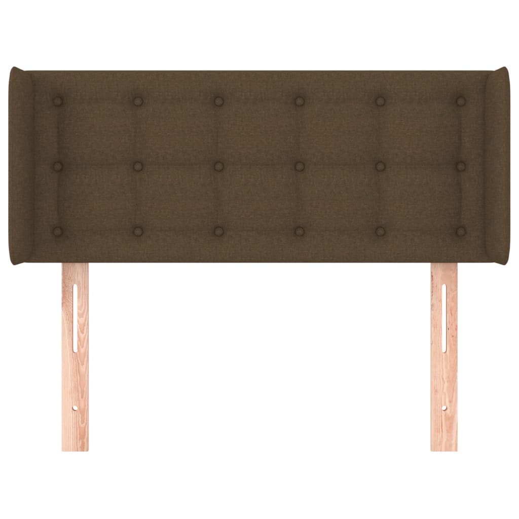 vidaXL Tăblie de pat cu aripioare maro închis 103x16x78/88 cm textil