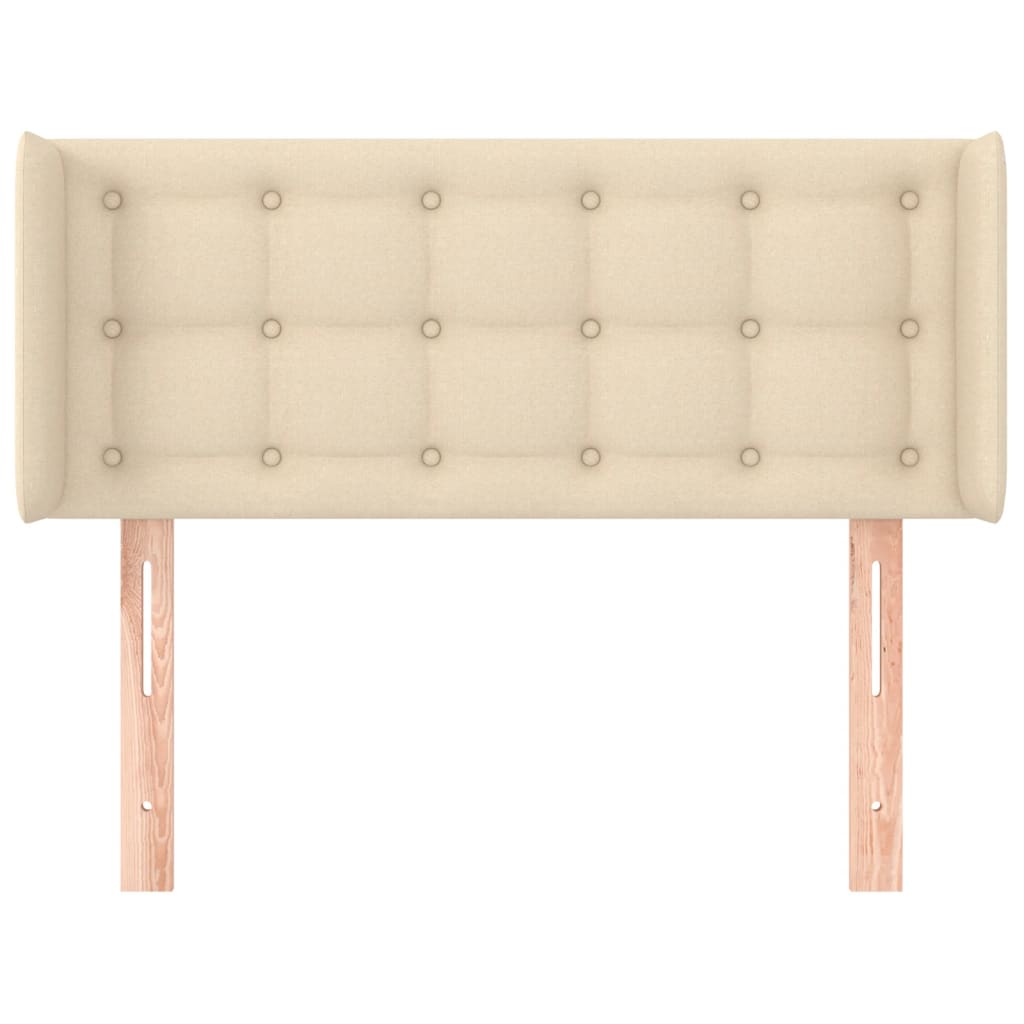 vidaXL Tăblie de pat cu aripioare crem 103x16x78/88 cm textil vidaXL Tăblie de pat cu aripioare crem 103x16x78/88 cm textil