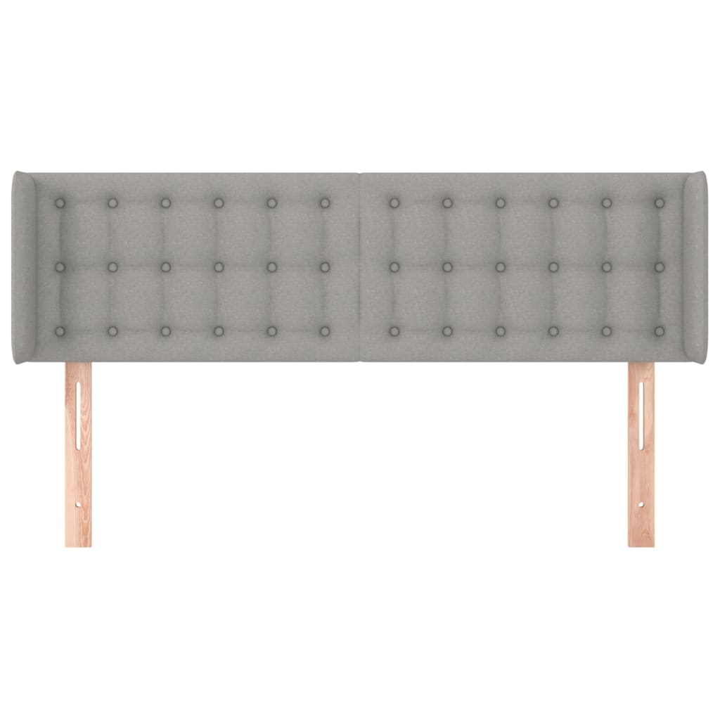 vidaXL Tăblie de pat cu aripioare gri deschis 147x16x78/88 cm textil vidaXL Tăblie de pat cu aripioare gri deschis 147x16x78/88 cm textil