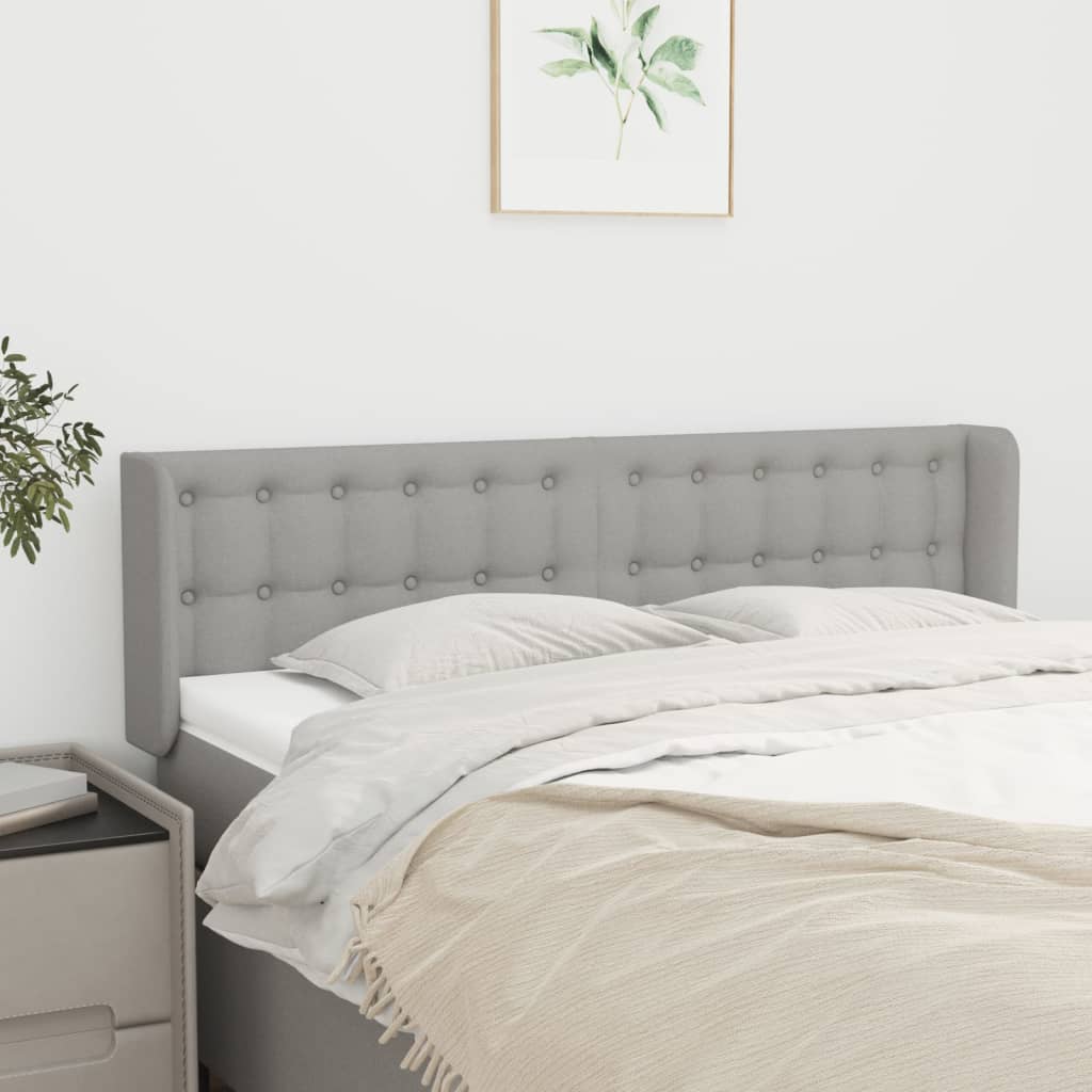 vidaXL Tăblie de pat cu aripioare gri deschis 147x16x78/88 cm textil vidaXL Tăblie de pat cu aripioare gri deschis 147x16x78/88 cm textil