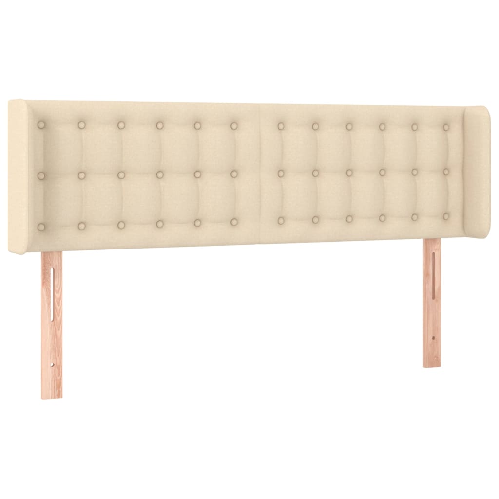 vidaXL Tăblie de pat cu aripioare crem 147x16x78/88 cm textil vidaXL Tăblie de pat cu aripioare crem 147x16x78/88 cm textil