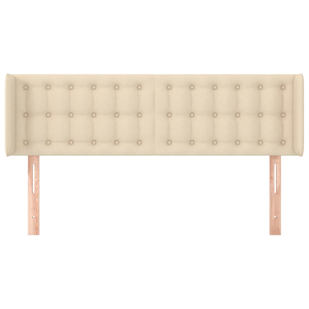 vidaXL Tăblie de pat cu aripioare crem 147x16x78/88 cm textil vidaXL Tăblie de pat cu aripioare crem 147x16x78/88 cm textil