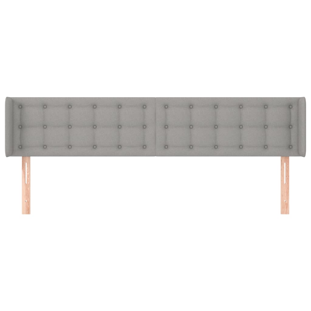 vidaXL Tăblie de pat cu aripioare gri deschis 163x16x78/88 cm textil