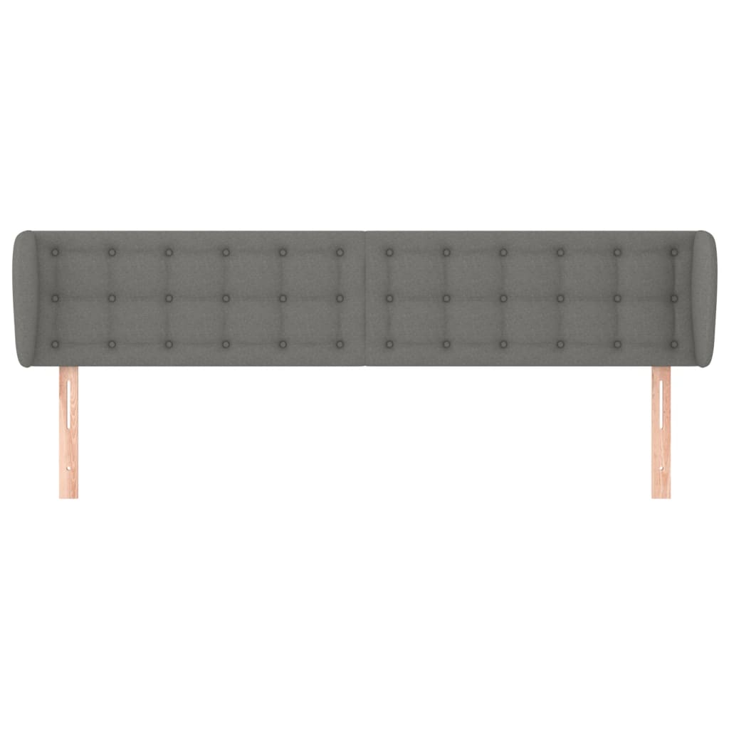 vidaXL Tăblie de pat cu aripioare gri închis 163x16x78/88 cm textil vidaXL Tăblie de pat cu aripioare gri închis 163x16x78/88 cm textil