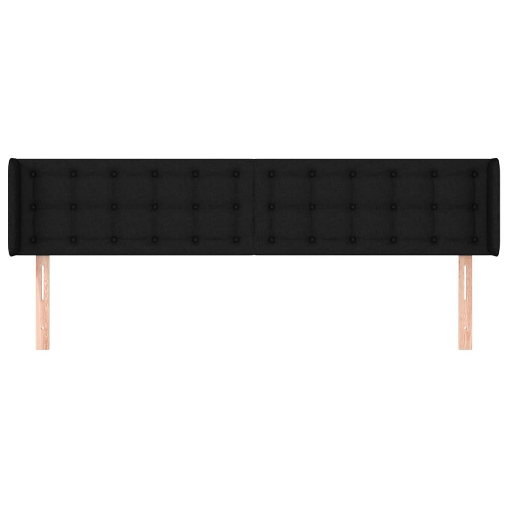 vidaXL Tăblie de pat cu aripioare negru 163x16x78/88 cm textil