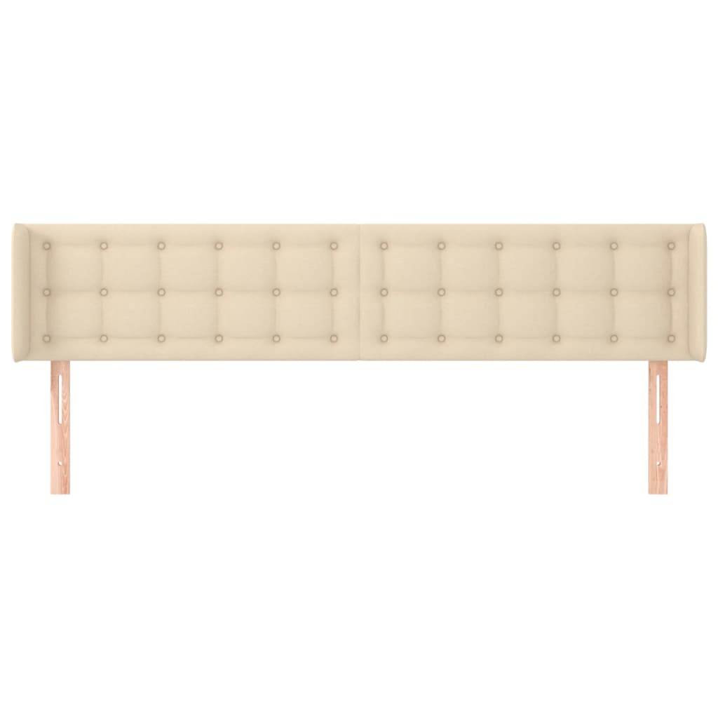 vidaXL Tăblie de pat cu aripioare crem 163x16x78/88 cm textil vidaXL Tăblie de pat cu aripioare crem 163x16x78/88 cm textil