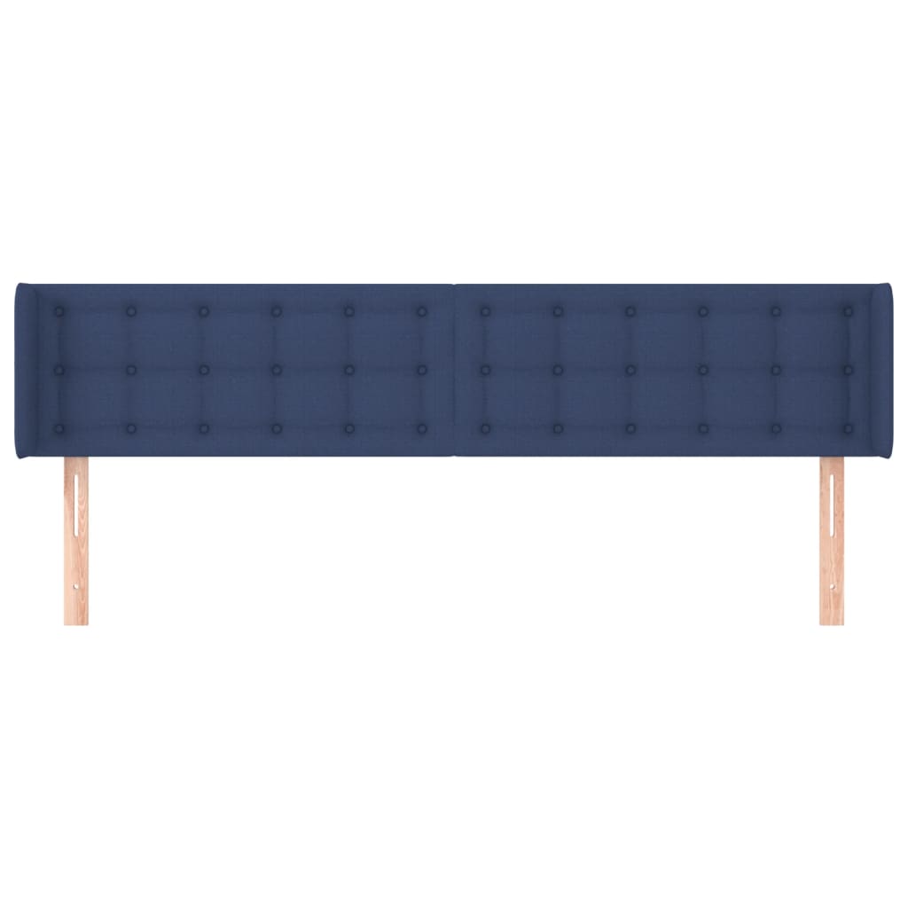 vidaXL Tăblie de pat cu aripioare albastru 163x16x78/88 cm textil vidaXL Tăblie de pat cu aripioare albastru 163x16x78/88 cm textil