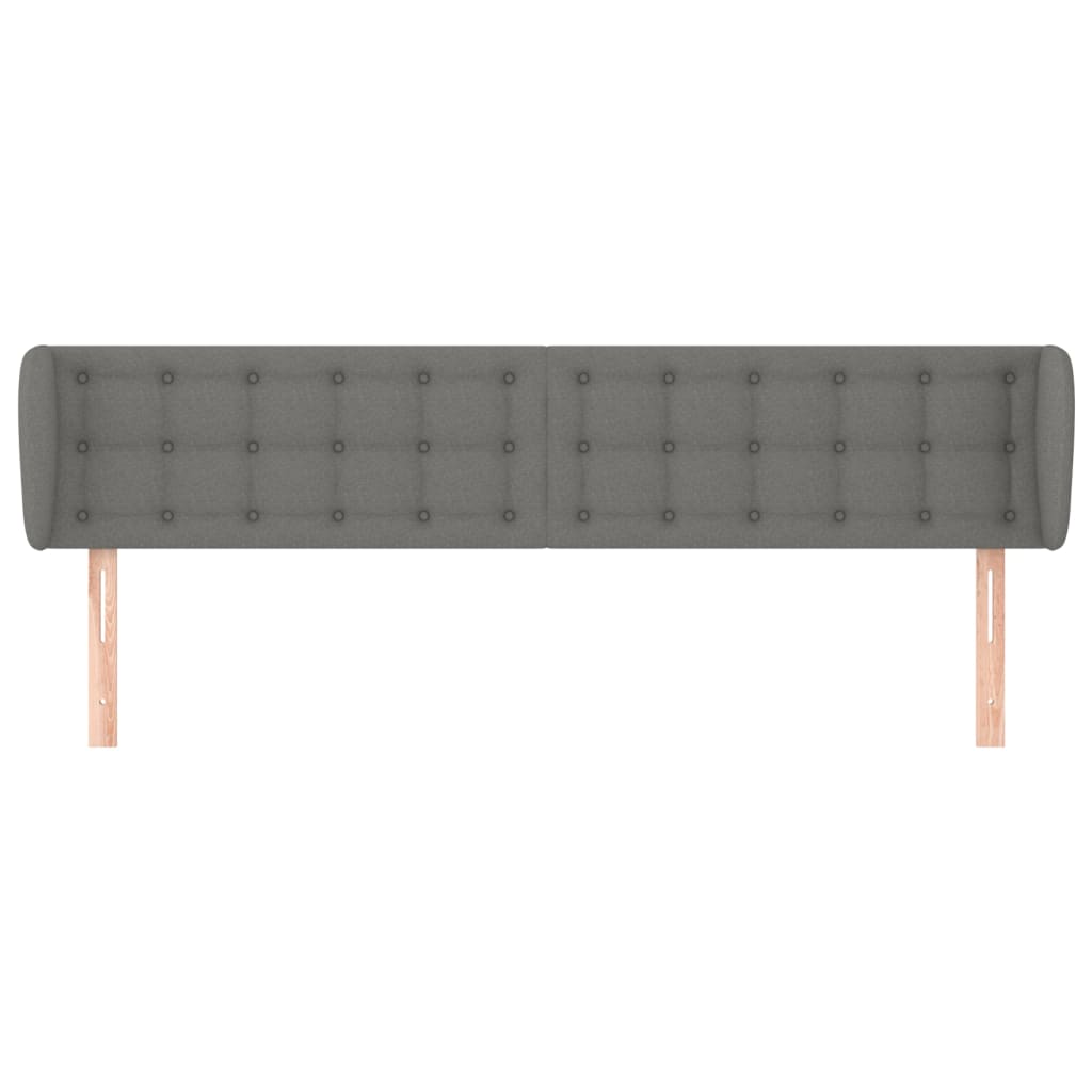 vidaXL Tăblie de pat cu aripioare gri închis 183x16x78/88 cm textil vidaXL Tăblie de pat cu aripioare gri închis 183x16x78/88 cm textil