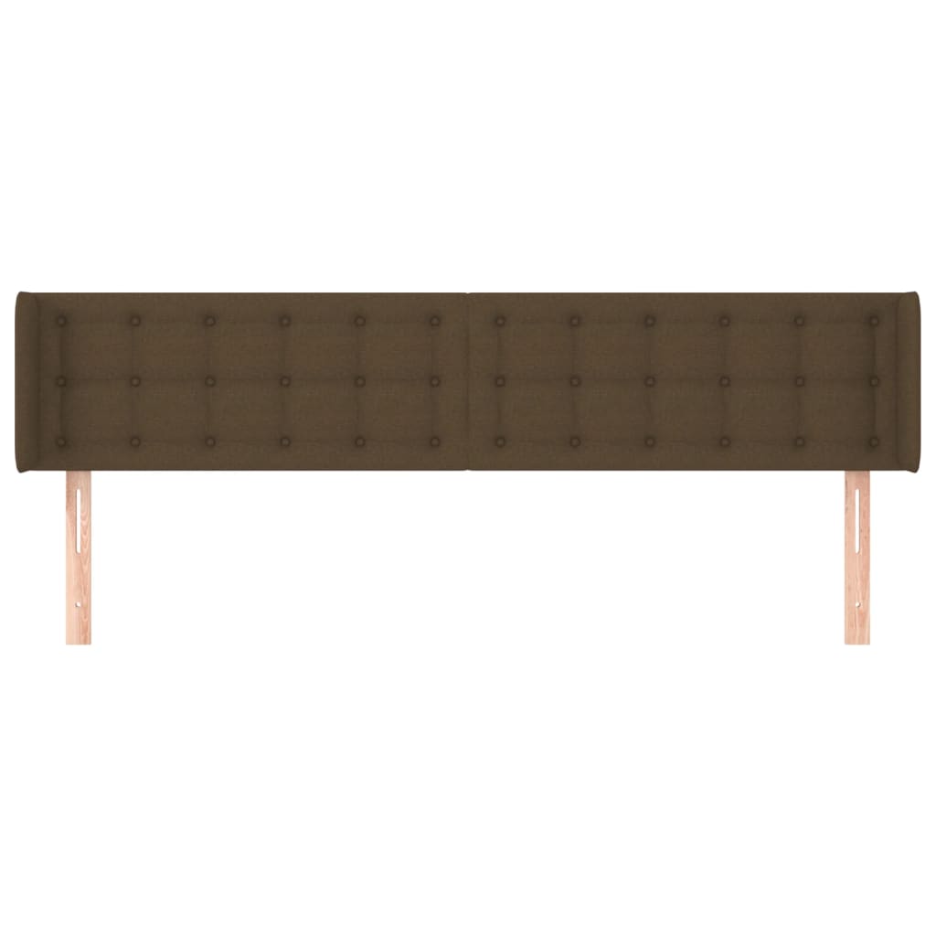vidaXL Tăblie de pat cu aripioare maro închis183x16x78/88 cm textil