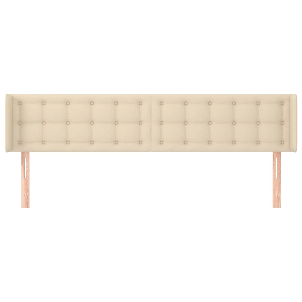 vidaXL Tăblie de pat cu aripioare, crem, 183x16x78/88 cm textil