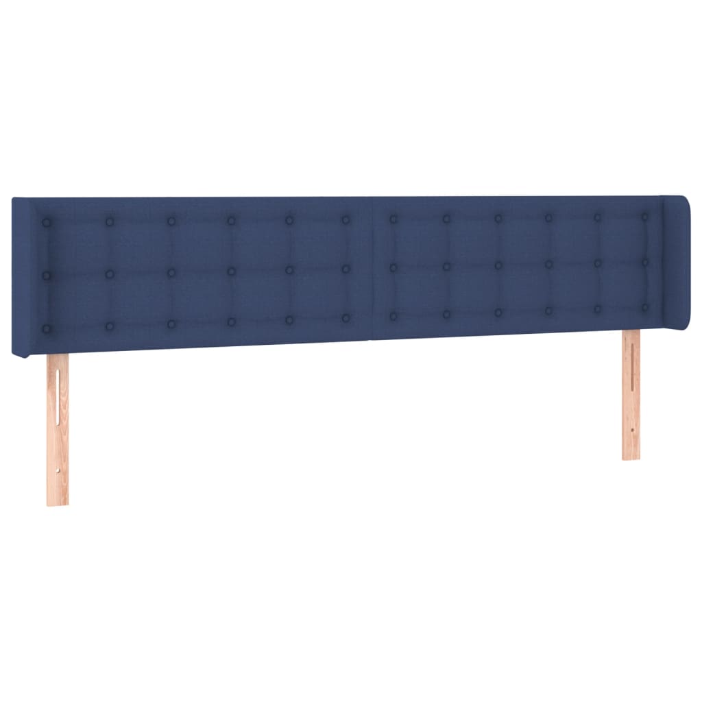 vidaXL Tăblie de pat cu aripioare, albastru, 183x16x78/88 cm textil