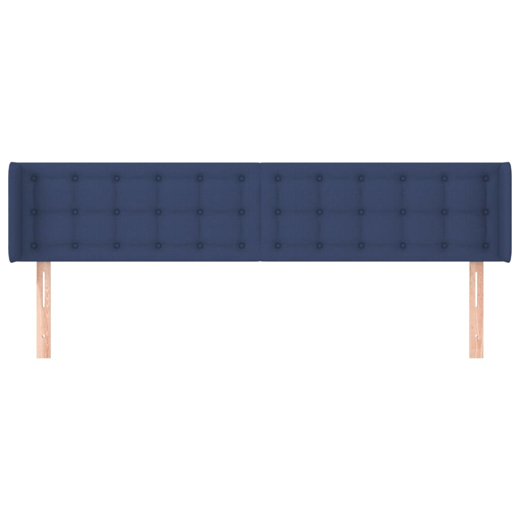 vidaXL Tăblie de pat cu aripioare, albastru, 183x16x78/88 cm textil