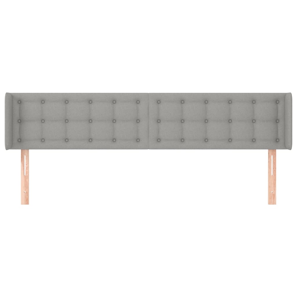 vidaXL Tăblie de pat cu aripioare gri deschis 203x16x78/88 cm textil
