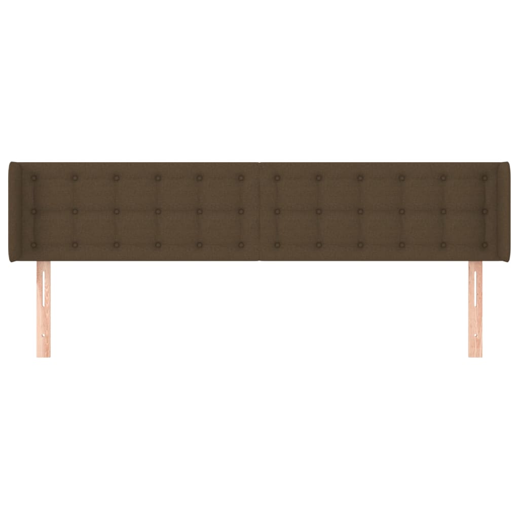 vidaXL Tăblie de pat cu aripioare maro închis 203x16x78/88 cm textil