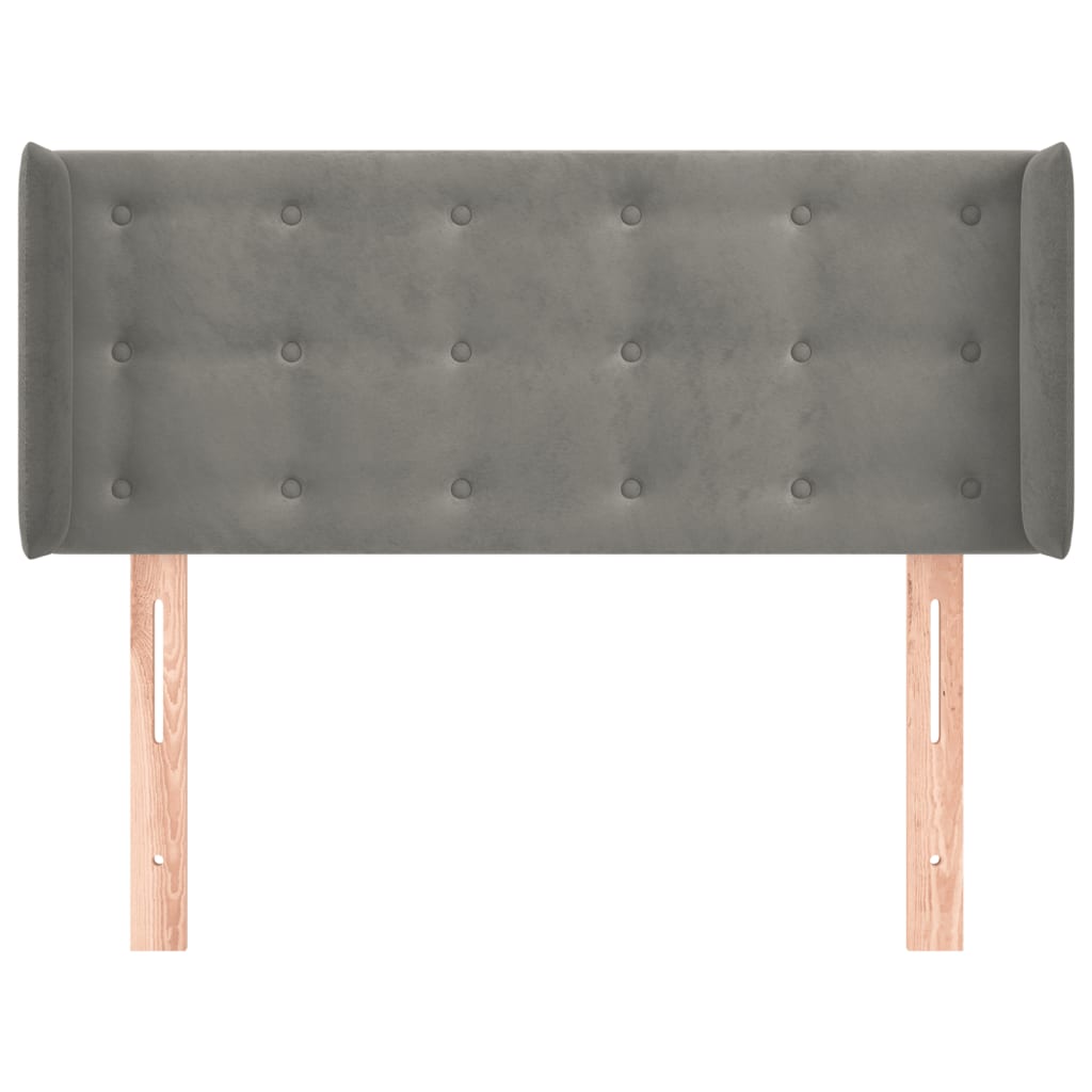 vidaXL Tăblie de pat cu aripioare gri deschis 83x16x78/88 cm catifea